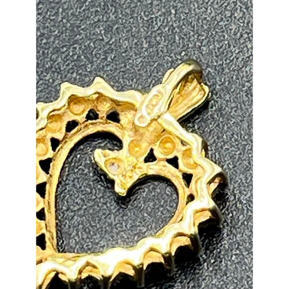 JCM Jacmel 10K Yellow Gold Diamond Accent Heart Pendant Charm Wife Mom Gift - Picture 7 of 8